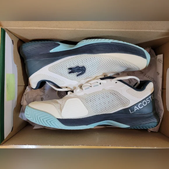 Lacoste Cream and Black Athletic Shoes - Picture 11 of 12